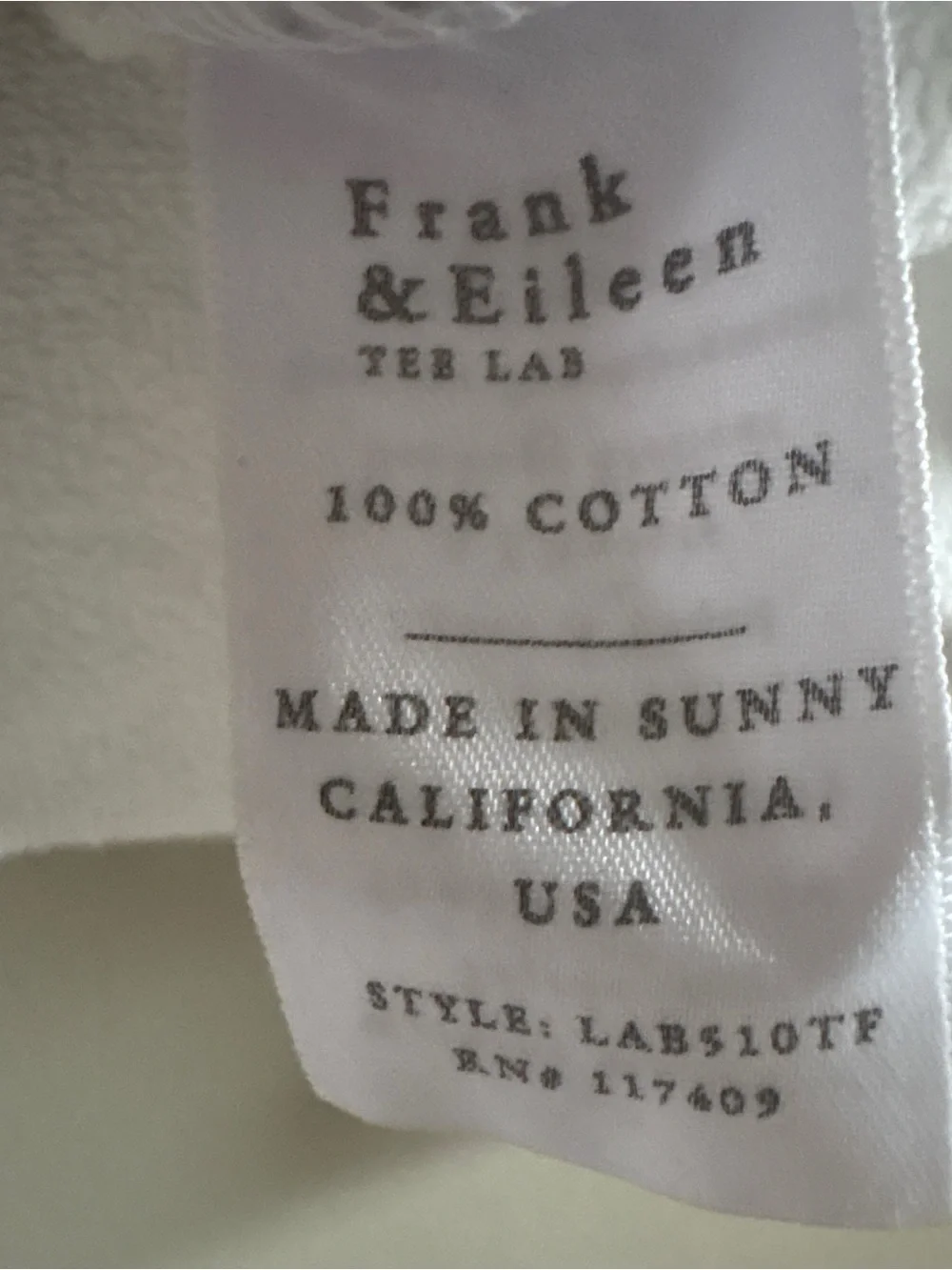 Frank & Eileen Cream Label Sweatshirt - Picture 3 of 4